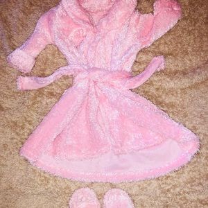 Baby robe and slippers